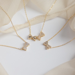Collar con colgante de mariposa de acero de titanio chapado en oro de 18 quilates con circonita mujeres niñas accesorios de regalo (2)