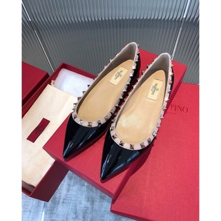 💞Con caja💞 Sapato Baixo Valentino Preto De Alta Qualidade Para Mulheres