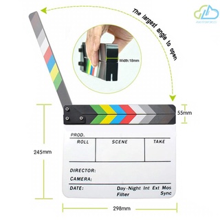 [AUD] tablero de acrílico borrado en seco Director película película Clapper Board pizarra 9.6 * 11.7 pulgadas (8)