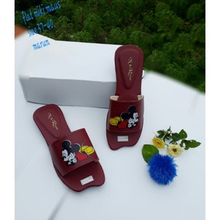 Gratis 1 PSG...Mickey mouse zapatillas planas luz hogar zapatillas