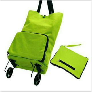 Portátil plegable Eco bolsa de compras 2 en 1 extendido carrito bolsas (49x39x16cm)