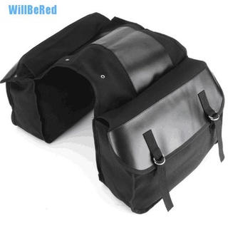 [Willbered] Bolsa de sillín de motocicleta de turismo negro de lona impermeable alforjas de equipaje de motocicleta [caliente] (5)