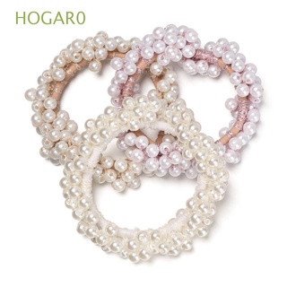 HOGAR0 Moda F. Encaje Flexible adj. Cinta de distribución Collar de perlas Haz de pelo Caucho Mujeres Ornamento Cuerda de pelo/Multicolor
