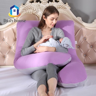 u shape desmontado maternidad almohada y funda de almohada de algodón puro embarazo cómodo durmiente mujeres embarazadas lado (8)