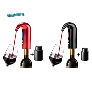 Aireador eléctrico de vino, aireador de vino Pourer Multi-Smart automático dispensador de vino filtro tapón aireación - rojo+negro
