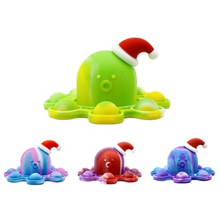interesante push pop it fidget navidad empuje burbuja antiestrés juguetes adultos niños sensorial juguete aliviar autismo pulpo