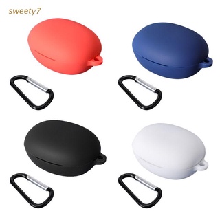 sweety7 Anti-fall Washable Dust-proof Protective Cover Silicone Case With Carabiner for realme Buds Q TWS Wireless Earphone (1)