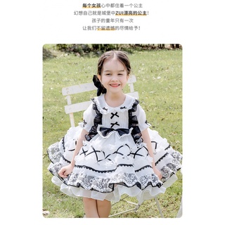 Verano nueva niña princesa falda Lolita vestido de manga corta (7)