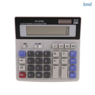 Smil Standard Function Scientific Electronics Desktop Calculators, Dual Power, Big Button 12 Digit Large LCD Display, Handheld for Daily and Basic Office