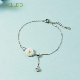 WELLDO Sweet Foot Chain Exquisite White Shell Anklet Pendants Accessories Sun Flower Small Daisy Stylish Adjustable Bracelet
