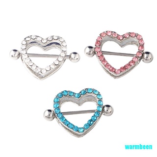 Warmbeen 1 pza/1 par de piercings con forma de corazón para pezones/anillo de pezón/barra de acero/joyería