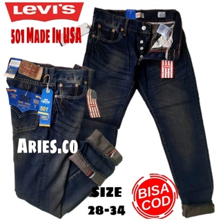Levi's 501 pantalones fabricados en ee.uu./pantalones vaqueros largos de los hombres/pantalones levis importados 501