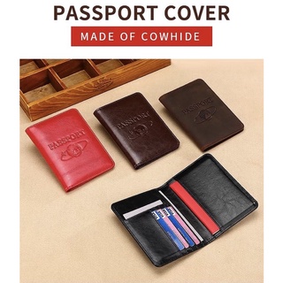 Cuero genuino pasaporte cubierta cartera pasaporte cubierta de cuero cartera TP 8296