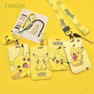 FANZHI Moda Titular de la insignia Impermeable Bolsa de tarjeta Tarjetero Pikachu Niños Estudiante Con cuerda Lindo Manga de la tarjeta Tarjeta de trabajo Cubierta de la tarjeta de bus