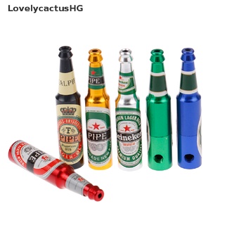 LovelycactusHG Tobacco Pipes Gift Weed Grinder Smoke Pipes Mini Beer Smoke Metal Pipes Portable [Hot]