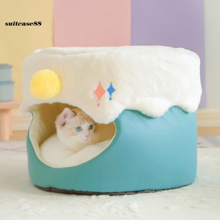 [sc] novedad mascota cueva gatito mascota cueva casa adorable para otoño