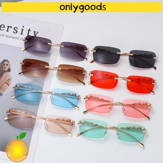 Solo lentes de sol rectangulares sin montura UV400 sombras lentes de sol lentes de sol para mujeres hombres Retro transparentes decoración/Multicolor
