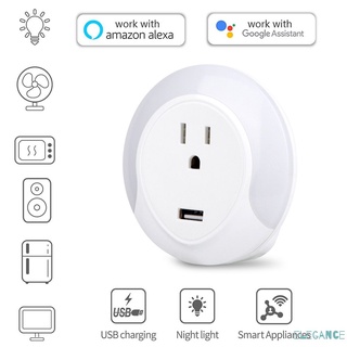 Tuya Smart Life WiFi Socket Con Luz De Noche LED Enchufe Inteligente Remoto Control De Voz Para Alexa Google Home grah