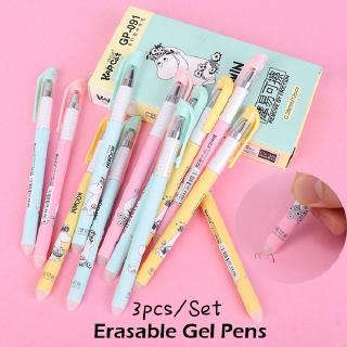 Bolígrafo de Gel borrable de 0.38 mm de dibujos animados lindo Kawaii plumas de tinta de aguja para estudiantes/suministros de oficina