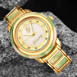 hetian jade hombres oro reloj calendario impermeable luminoso presidente conmemorativo mao reunión venta regalo automático jade mujer reloj (3)