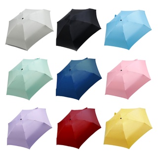 clcz creative mini paraguas plano compacto con 6 costillas de viaje ligero lluvia sol protección uv manual plegable parasol