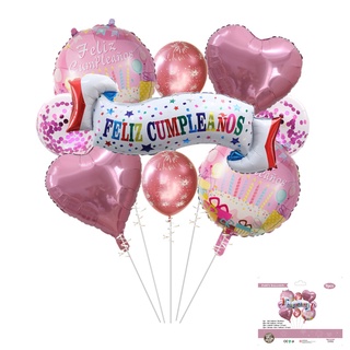 9 unids/set nuevo feliz cumpleanos película de aluminio globo conjunto de globos de feliz cumpleaños decoración de fiesta de cumpleaños (7)