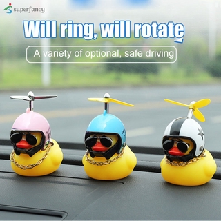 el pato ligero cuerno pequeño pato amarillo decoración coche rompevientos patito con casco