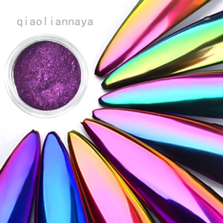 Qiaoliannaya Fengwunineday uñas purpurina arte de uñas camaleón espejo polvo 3D DIY Auroras neón efecto polvo cromo pigmento decoración