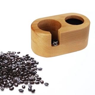 [brhellery] soporte de café de madera natural, soporte de bolsillo, base de soporte de manipulación de café en polvo de madera de nogal, accesorios para máquina de espresso