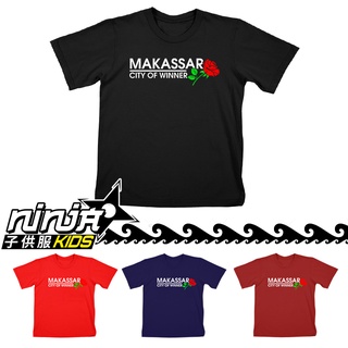 Makassar ciudad de ganador niños T-Shirt ciudad metropolitana T-Shirt 3-12 años Ninja niños