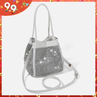 ^^rhinestone bag mujer 2021 nuevo nicho diseño de diamante tudded portátil cubo bolsa llena de diamantes un hombro mensajero imagen madre bolsa marea