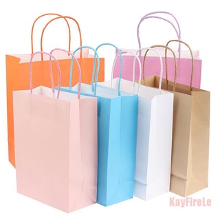 Kayfirele - bolsas de papel de Color sólido, bolsa de Kraft con asas, bolsa de cumpleaños reciclable