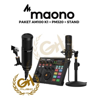Am100 K1 MAONOCASTER paquete + micrófono MAONO PM320 + soporte de tableta