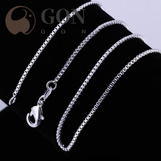 nueva joyería de moda de 1 mm simple 925 caja de plata esterlina cadena collar para unisex hombre mujeres regalo
