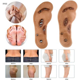 1 par de almohadillas para cuidado de los pies acupresión adelgazante plantilla de almohadilla magnética zapatos de masaje plantillas