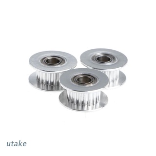 Utake 3 unids/Set 20 dientes de la correa de sincronización polea Idler con rodamiento para impresora 3D partes GT2