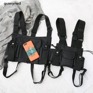 quwyred nylon funcional táctica bolsa de pecho hip hop chaleco par bolsa arnés cintura pack mx