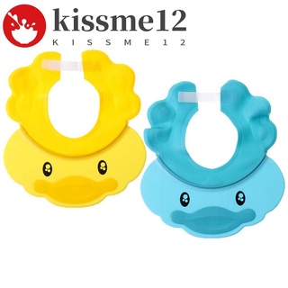 KISSME 2Pcs Adjustable Bath Visor Hat Waterproof Hair Wash Shield Baby Shower Cap Silicone Shampoo Toddler Multi-Purpose Protect Eyes Ears