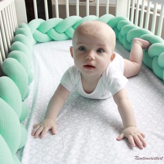 Cama de bebé parachoques puro tejido de felpa nudo cuna parachoques cama de los niños cuna protección decoración