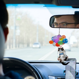 SEARCHER Auto Interior accesorios coche colgante adorno creativo espejo retrovisor gato coche colgante lindo gato colgante de pared coche decoración Interior para regalos decoración acrílica colorido globo/Multicolor (7)
