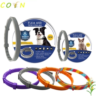 CORN1 Collar de silicona para perros, ajustable, repelente de insectos, pulgas y garrapatas, impermeable, suministros para mascotas, antimosquitos, protección de 8 meses, gatos/Multicolor (1)
