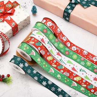 EDIT1 Crafts Accessories Christmasn Ribbon Card Decor Xmas Grosgrain Ribbons 25mm 10 Yards DIY Bowknot Printed Handmade Merry Christmas Gift Box Wrapping