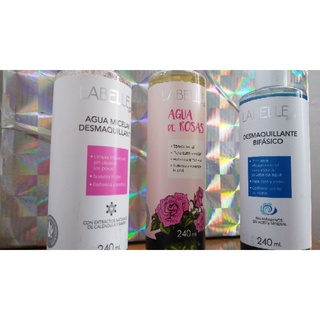 Labelle cosmétics agua micelar, agua de rosas y desmaquillante bifásico (1)