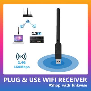 Adaptador Wifi Usb 2.4ghz Wlan Wi-fi Dongle tarjeta de red 150mbps inalámbrico Mini receptor 2db antena para Dvb T2 extensor 5ghz Tv Box falda