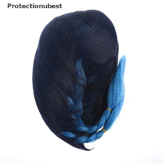 protectionubest juego genshin impacto venti gradiente azul cosplay peluca trenzada pelo sintético npq