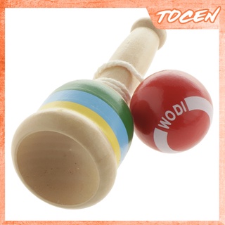 Copa De madera y Bola De juego De niños Kendama Tradicional divertida/juguete rojo