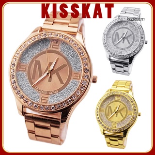 KISS-GFX MK - reloj de pulsera de cuarzo analógico con incrustaciones de diamantes de imitación