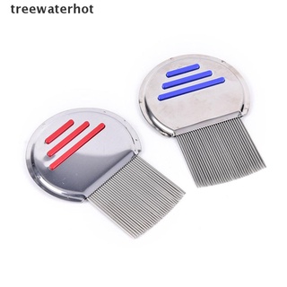 [treewaterhot] 1x cepillos peine de piojos de pelo terminator huevo polvo de nit eliminación de nit acero inoxidable mx