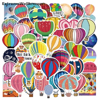 [ExtremeWellknown] 50 pegatinas de dibujos animados de globo de aire caliente para maleta, patineta, portátil, equipaje