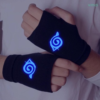 WMES1 algodón Naruto guantes Cosplay ataque en Titan medio dedo guantes Anime Sasuke Hatake Kakashi Anime ropa guantes sin dedos